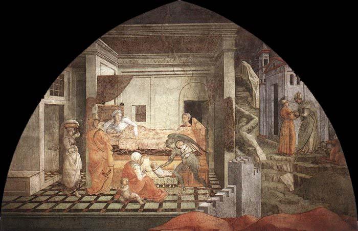 Filippino Lippi St Stephen is Born and Replaced by Another Child oil painting picture